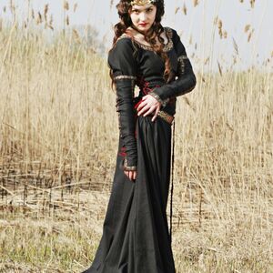 Black Medieval Dress "Lady hunter" 