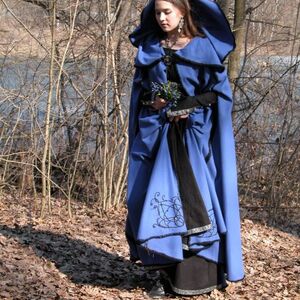 Medieval Woolen Cloak with Embroidery