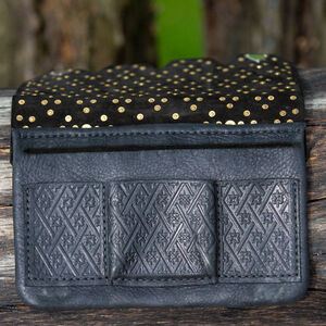 Medieval clutch belt bag with brass accents “Diamond”