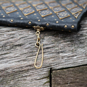 Medieval clutch belt bag with brass accents “Diamond”