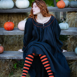 Medieval cotton socks with horizontal stripes