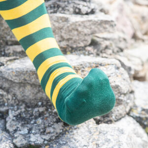 Medieval cotton socks with horizontal stripes