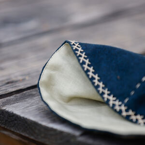 Medieval embroidered woolen hood with lining “Fireside Family”