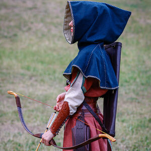 Medieval embroidered woolen hood with lining “Fireside Family”