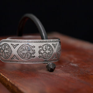 Medieval etched stainless bracelet