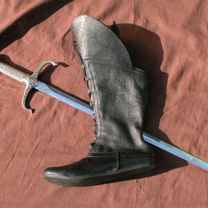 Medieval black pirate boots