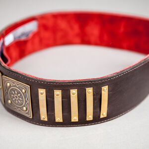 Medieval Leather and Brass Belt with Secret Pockets