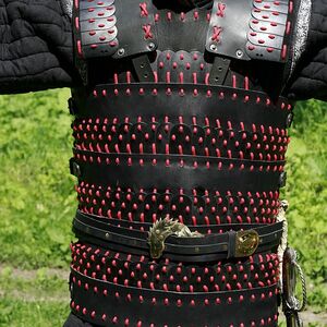 MEDIEVAL LAMELLAR LEATHER BLACKENED STEEL ARMOR SUIT