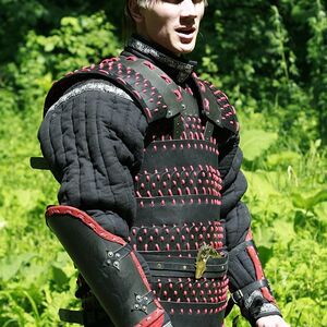 MEDIEVAL LAMELLAR LEATHER BLACKENED STEEL ARMOR SUIT