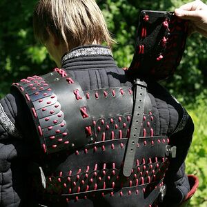 MEDIEVAL LAMELLAR LEATHER BLACKENED STEEL ARMOR SUIT