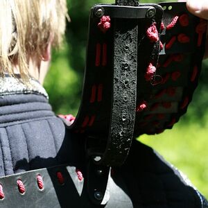 MEDIEVAL LAMELLAR LEATHER BLACKENED STEEL ARMOR SUIT