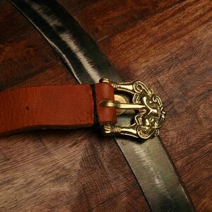 MEDIEVAL LEATHER BELT WITH MOLDED ACCENTS X-XI SLAVIC