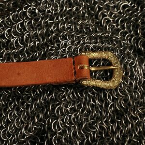 MEDIEVAL LEATHER BELT WITH MOLDED CLASP NORMAN X BIRKA