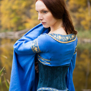  Medieval linen dress and suede bodice "Lady of the Lake"