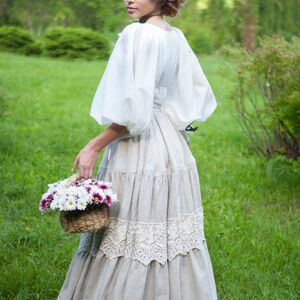 Medieval linen underskirt with lace Snow White by ArmStreet