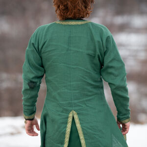 Men's Medieval Garb Green Linen Tunic “Leprechaun”