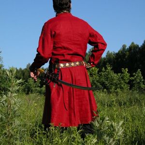 MEDIEVAL TUNIC+FLAX OVERCOAT GARB COSTUME