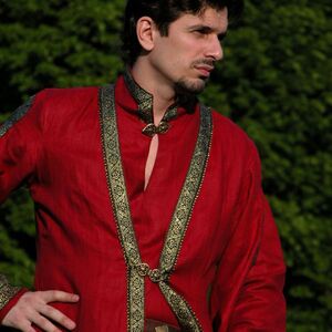 MEDIEVAL TUNIC+FLAX OVERCOAT GARB COSTUME