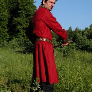 MEDIEVAL TUNIC+FLAX OVERCOAT GARB COSTUME