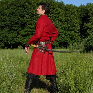 MEDIEVAL TUNIC+FLAX OVERCOAT GARB COSTUME