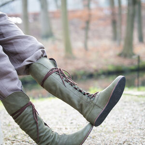 Green Medieval Leather Boots “Forest”