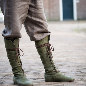 Green Medieval Fantasy Leather Boots “Forest”
