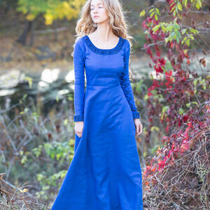 Blue Medieval Linen Dress “Autumn Princess” clothes