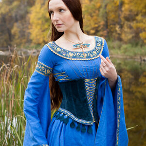 Medieval style suede bodice corset belt "Lady of the Lake"