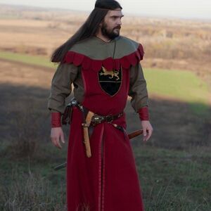  MEDIEVAL TUNIC, HOOD AND SURCO COSTUME "PALADIN"