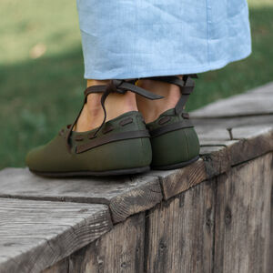 Medieval women’s shoes "Fireside family" comfy flat slip-ons