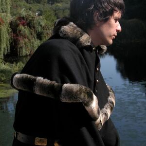 MEDIEVAL WOOL COAT TUNIC GARB - TAPPERT AND HOOD