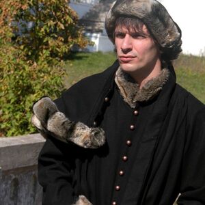 MEDIEVAL WOOL COAT TUNIC GARB - TAPPERT AND HOOD