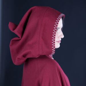 Red Hooded Woolen Cloak “Labyrinth” 