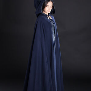  Medieval Blue Woolen Cloak“Labyrinth” 