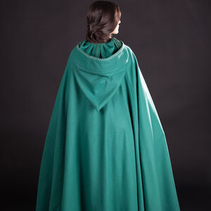 Green Medieval Woolen Cloak “Labyrinth” 