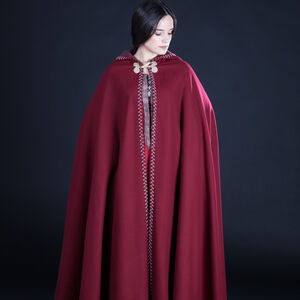 Red Wool Medieval  Cloak “Labyrinth” 