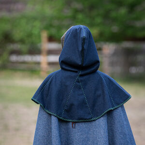 Wool Medieval Hood with Stitching “Fireside Family”
