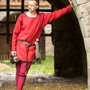 Men's Medieval Tunic Red Linen