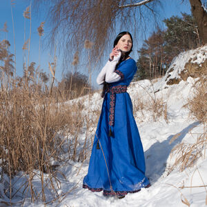 Medieval Flax Linen Dress  Coat And Chemise