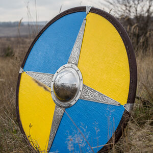 Viking Round Shield with Etched Accents