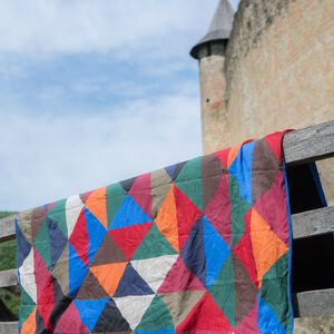 Patchwork blanket made of linen and cotton