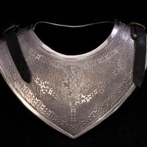 Etched spaulders and gorget armor