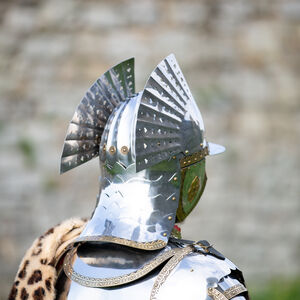 Polish Hussar helmet of stainless steel and brass