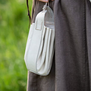 Round soft leather bag "Fireside Family"