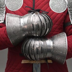 SCA Metal Gauntlets Functional Etched Armor