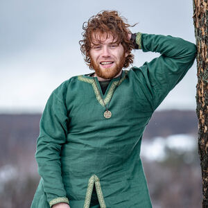 Short linen Celtic tunic with trim Leprechaun