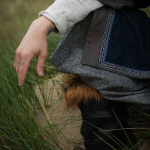 Short-sleeved Viking woolen tunic with trim, hand stitching and accents "Ingvar the Sailor"