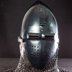 Medieval Sitten bascinet in spring steel by ArmStreet