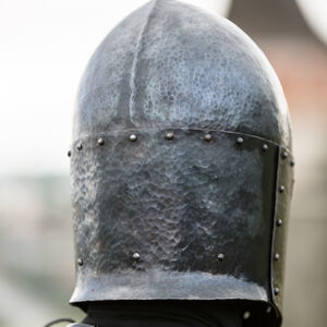 “The Wayward Knight” Blackened Sugarloaf Helmet Knightly XIV century helmet.
