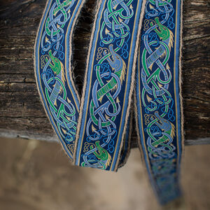 Unisex wide fabric viking belt with trim and fringe